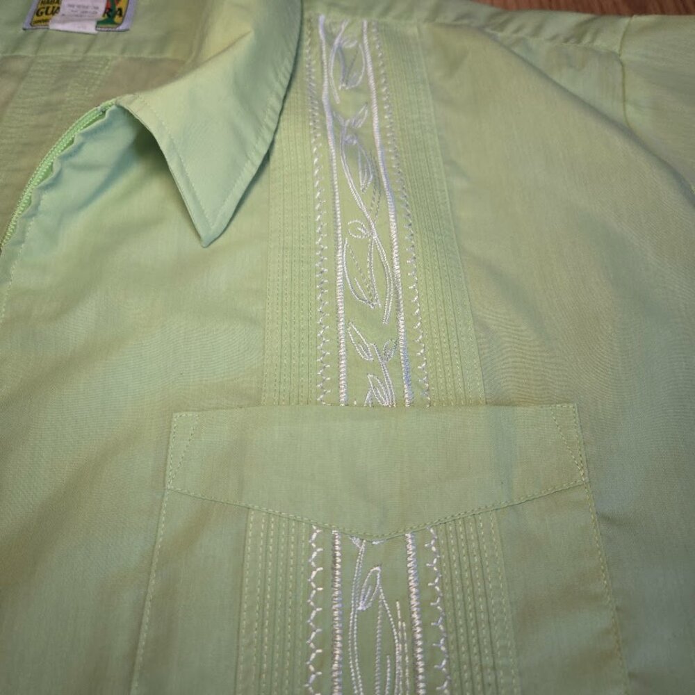 Haband Green Guayabera Shirt 1X
